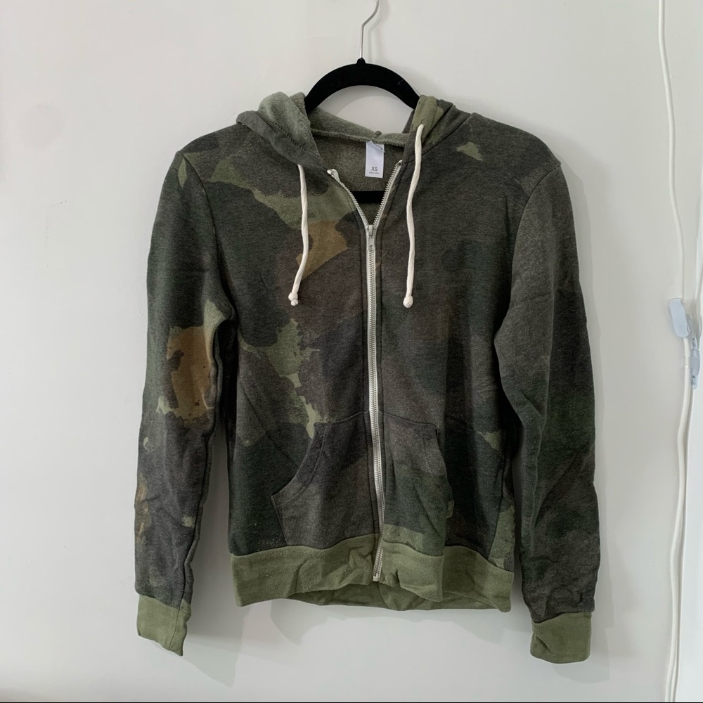LIKE NEW ALTERNATIVE CAMO ZIP-UP HOODIE